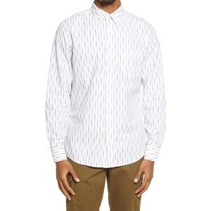 Treasure & Bond Men’s Ikat Stripe Trim Fit Long Sleeve Button Up Shirt Size XL‎
